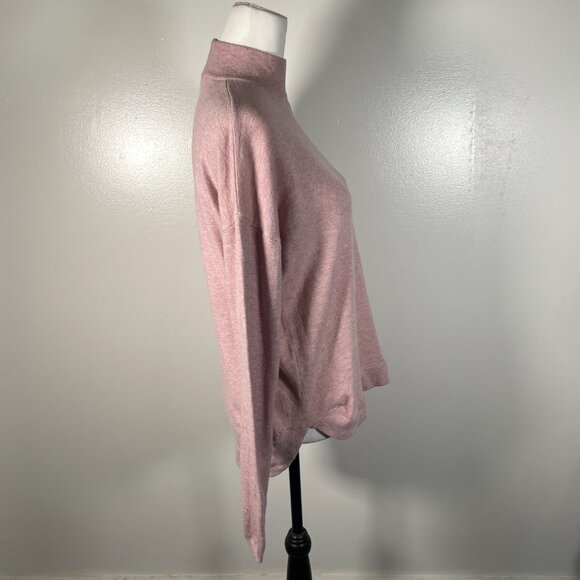 Cyrus Pink Mock Neck Back Zip Closure Tight Knit Long Sleeve Pullover Sweater L - Picture 10 of 13